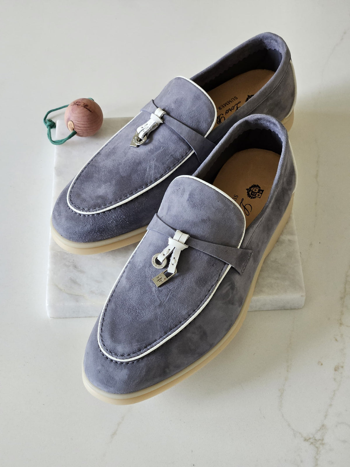 Loro Piana Piped Loafers - Blue
