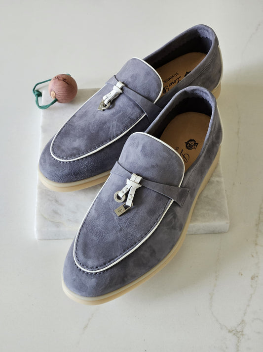 Loro Piana Piped Loafers - Blue
