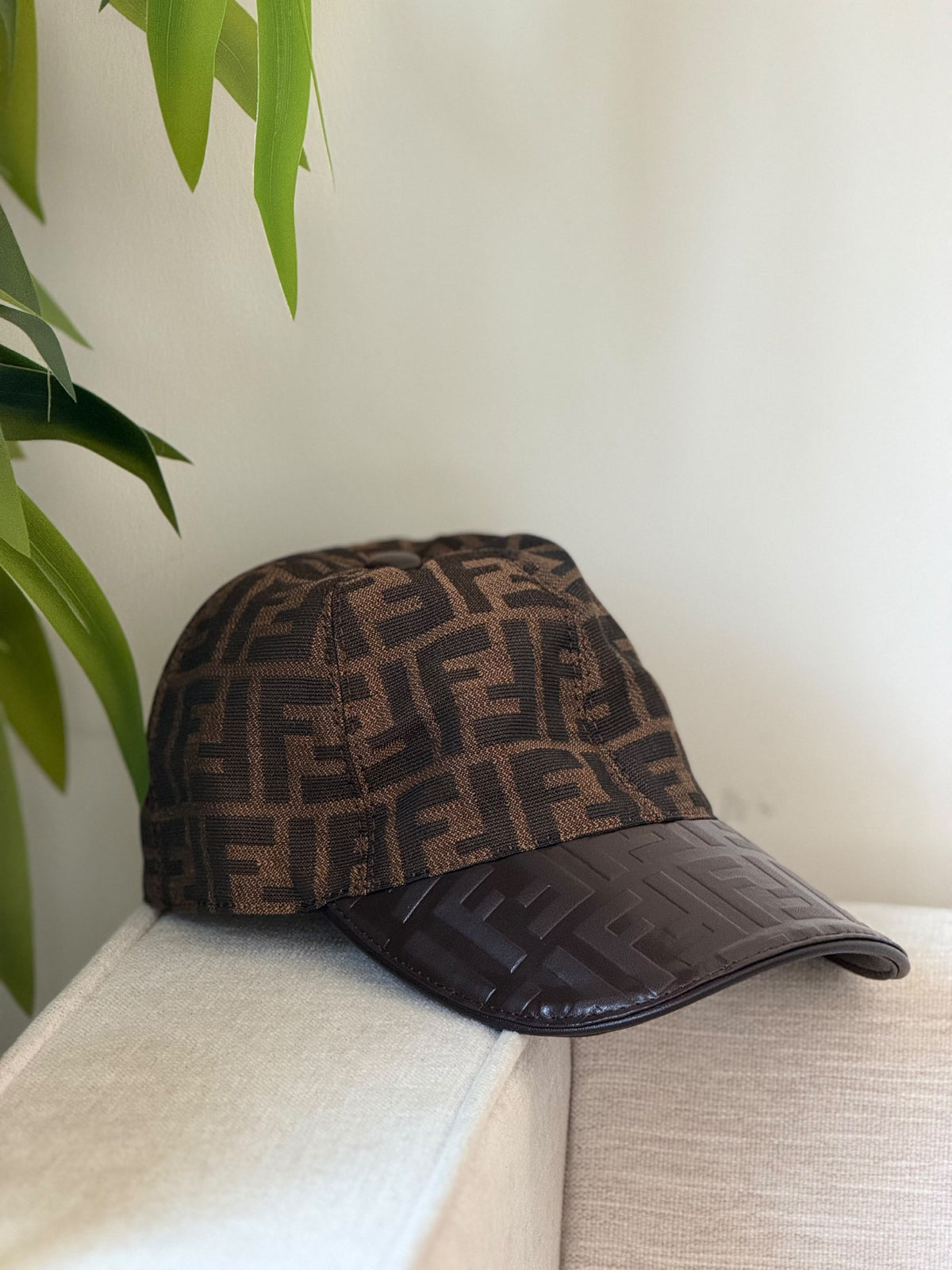 Fendi Embossed Brim Cap - Brown Embossed
