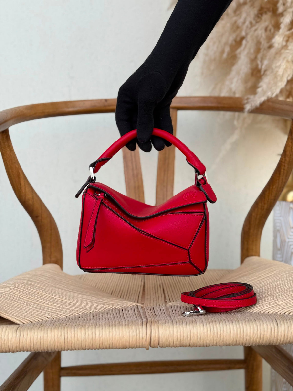 Loewe Handbag Geometric Puzzle - Red