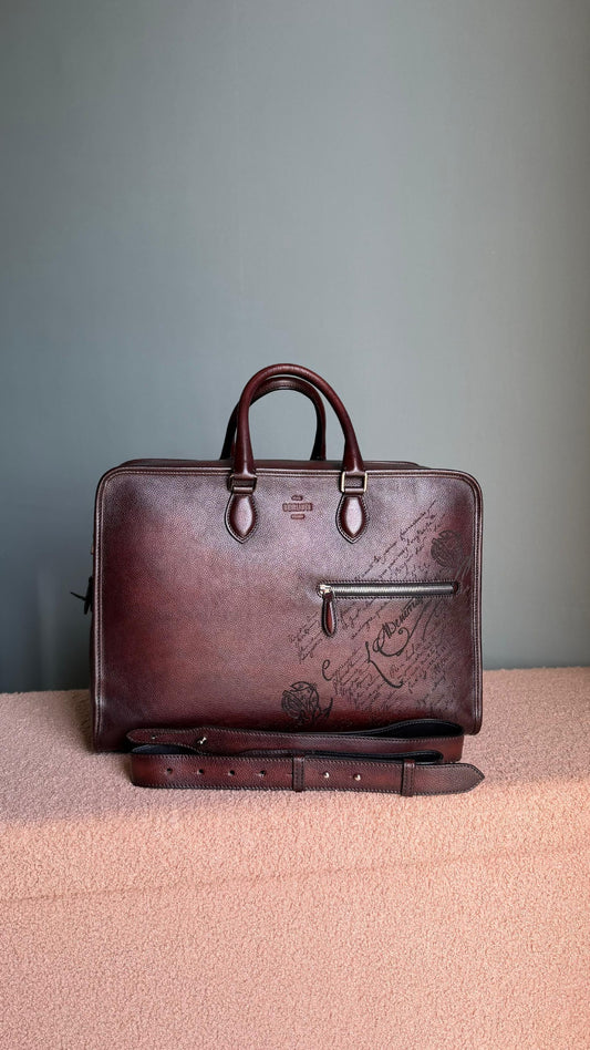 Berluti Laptop Bag - Burgundy