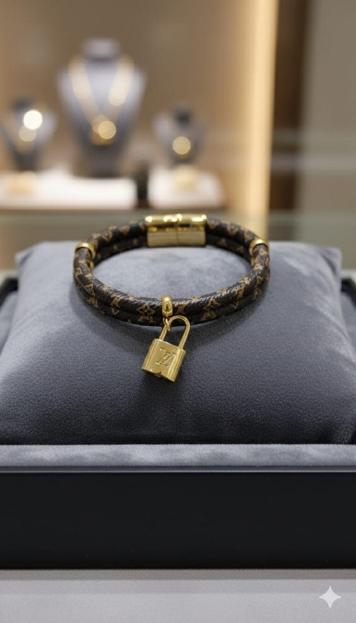 Louis Vuitton Padlock Bracelet - Brown Monogram