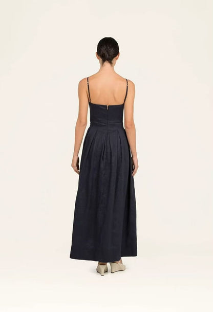 Agua by Agua Bendita Scalloped Bodice Dress - Navy