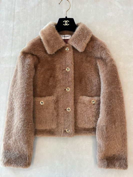 Chanel Button-Front Jacket - Brown