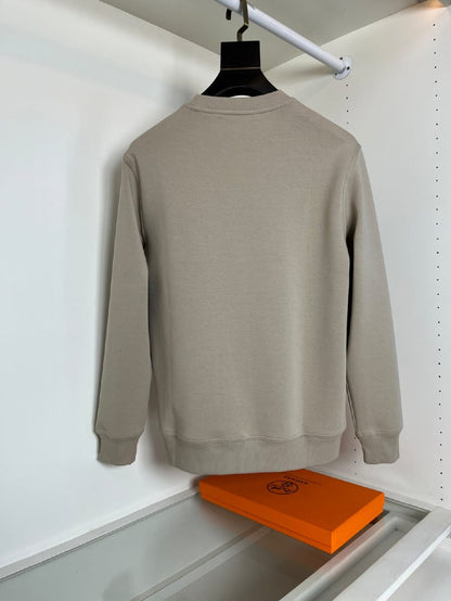 Hermès Sweatshirt Appliqué Logo - Beige