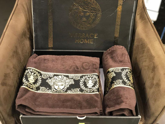 Versace Medusa-Band Towel Set - Brown