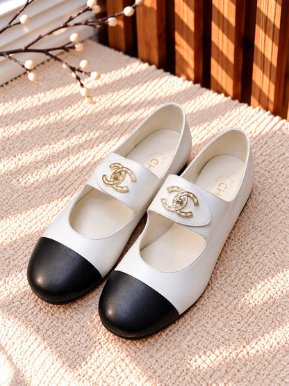 Chanel Ballerina - White & Black, Beige, White, Black, Burgundy