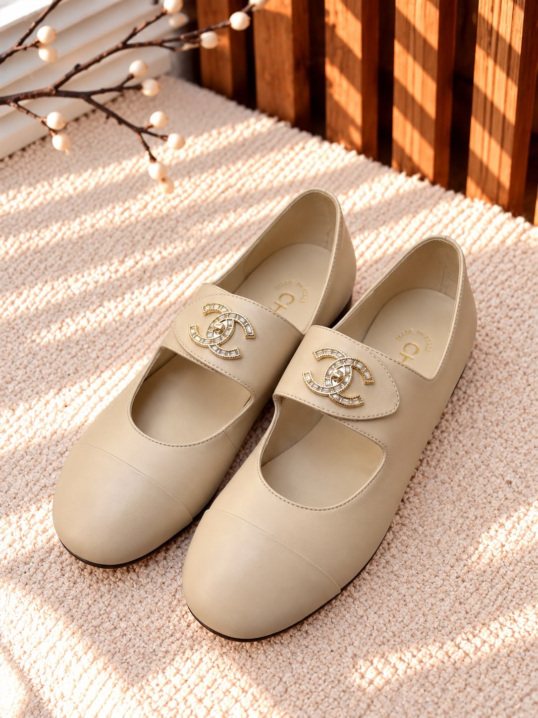 Chanel Ballerina - White & Black, Beige, White, Black, Burgundy