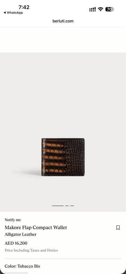 Berluti Wallet - Brown Embossed