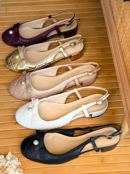 Dior Quilted Pearl Heels - Burgundy, Gold, White, Black, Beige