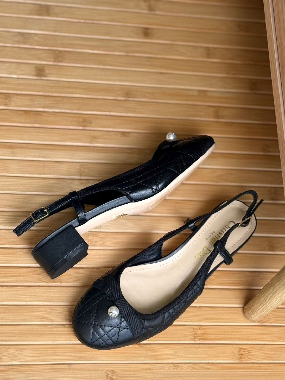 Dior Quilted Pearl Heels - Burgundy, Gold, White, Black, Beige