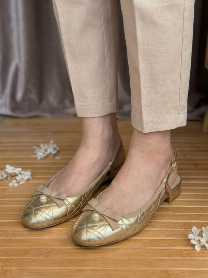 Dior Quilted Pearl Heels - Burgundy, Gold, White, Black, Beige