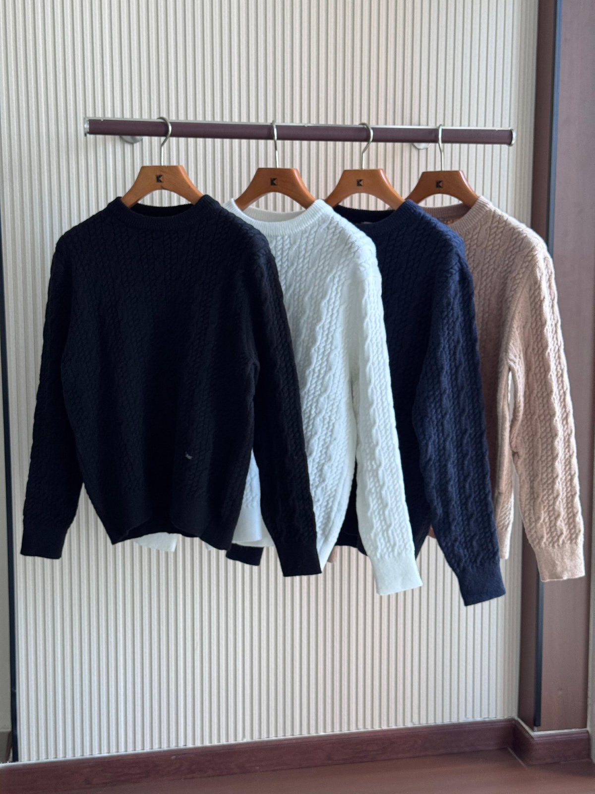 Dior Cable-Knit Sweater - Black, Beige, White, Navy