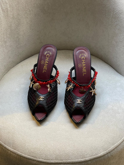 Chanel Charm-Trim Heels - Black