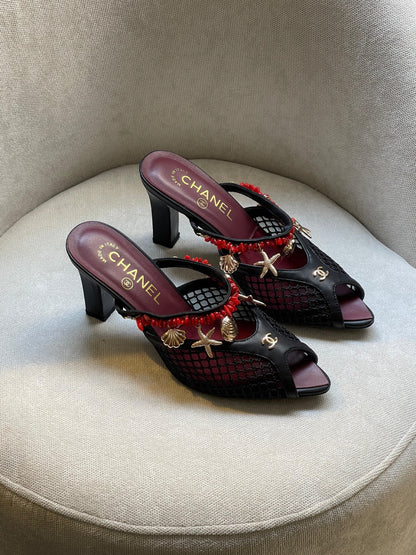 Chanel Charm-Trim Heels - Black