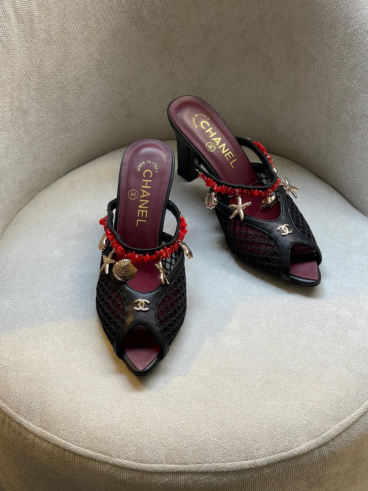 Chanel Charm-Trim Heels - Black
