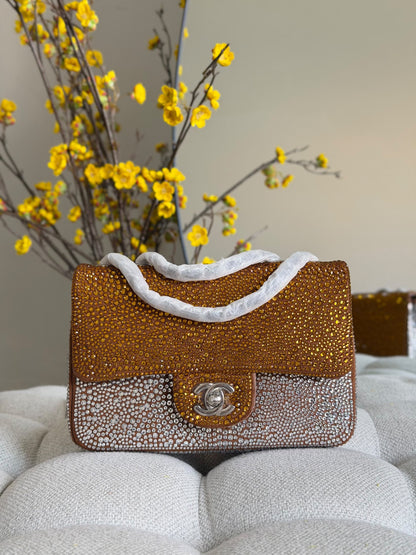 Chanel Crystal Flap Handbag - Brown