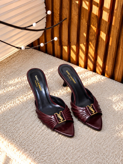 YSL Heels - Black, Burgundy, Beige