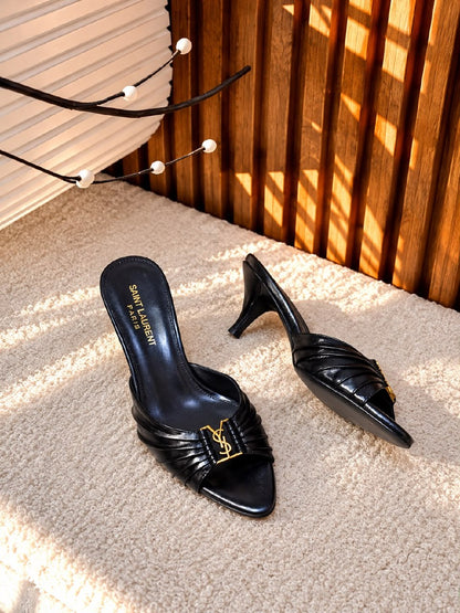 YSL Heels - Black, Burgundy, Beige
