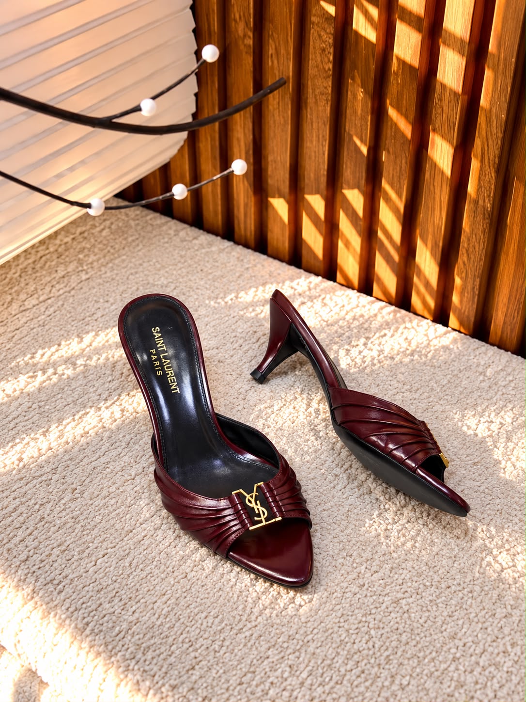 YSL Heels - Black, Burgundy, Beige