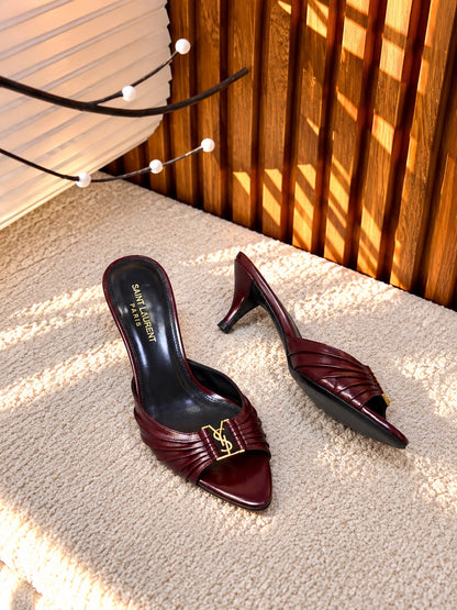 YSL Heels - Black, Burgundy, Beige