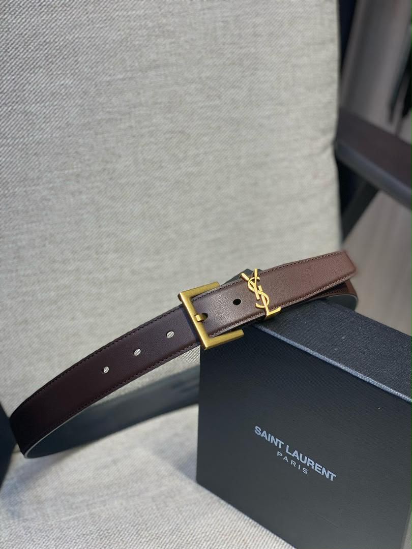 YSL Belt - Brown