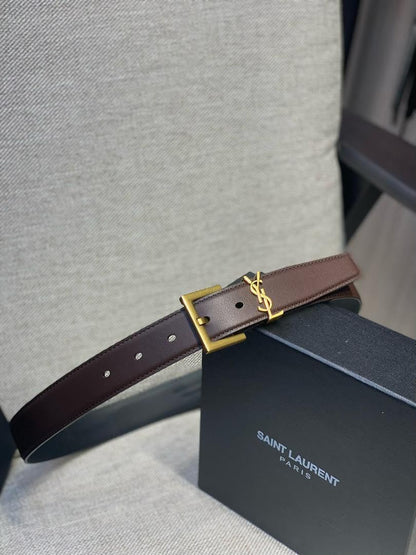 YSL Belt - Brown