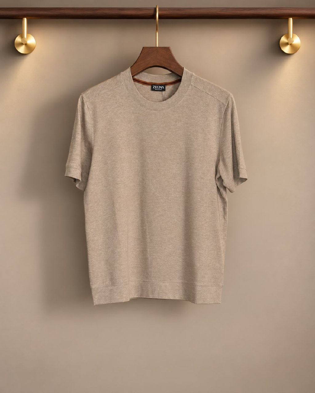 Zegna T-Shirt - Beige, Dark Grey