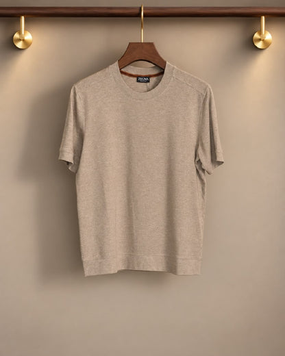 Zegna T-Shirt - Beige, Dark Grey