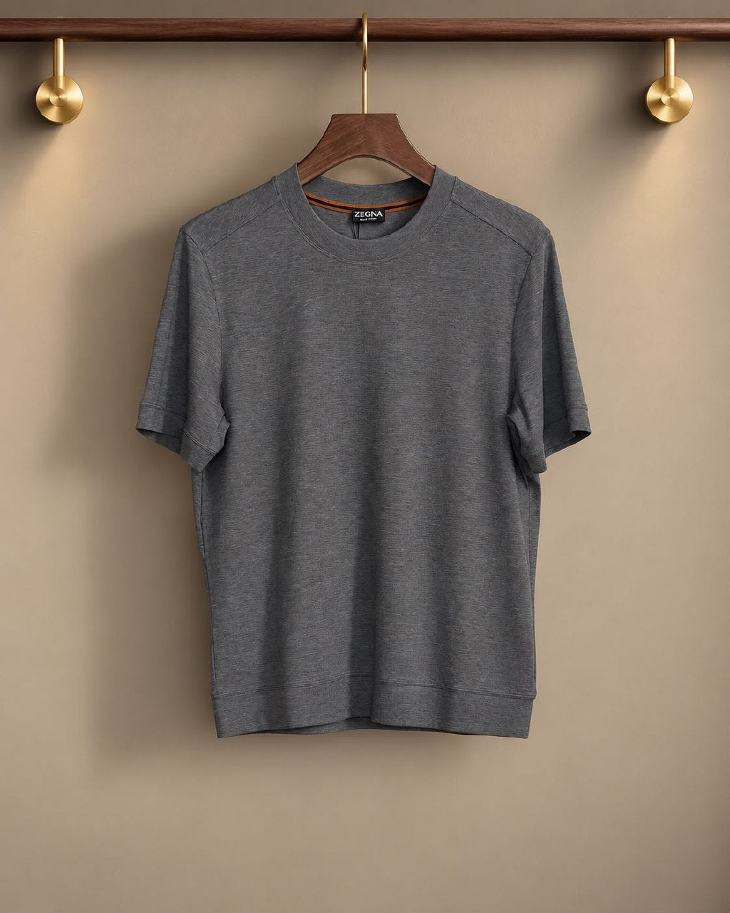 Zegna T-Shirt - Beige, Dark Grey