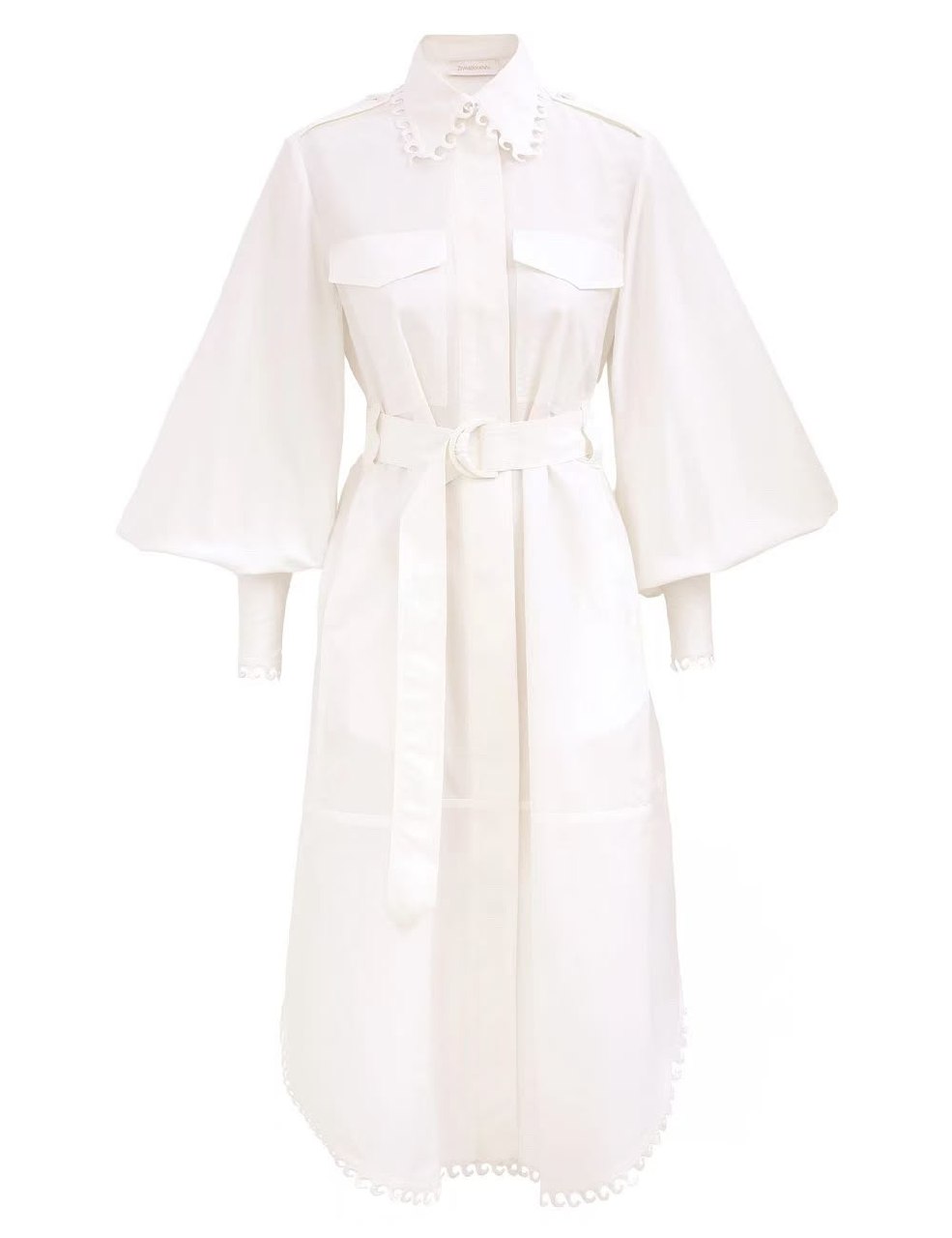 Zimmermann Belted Shirt Dress - White