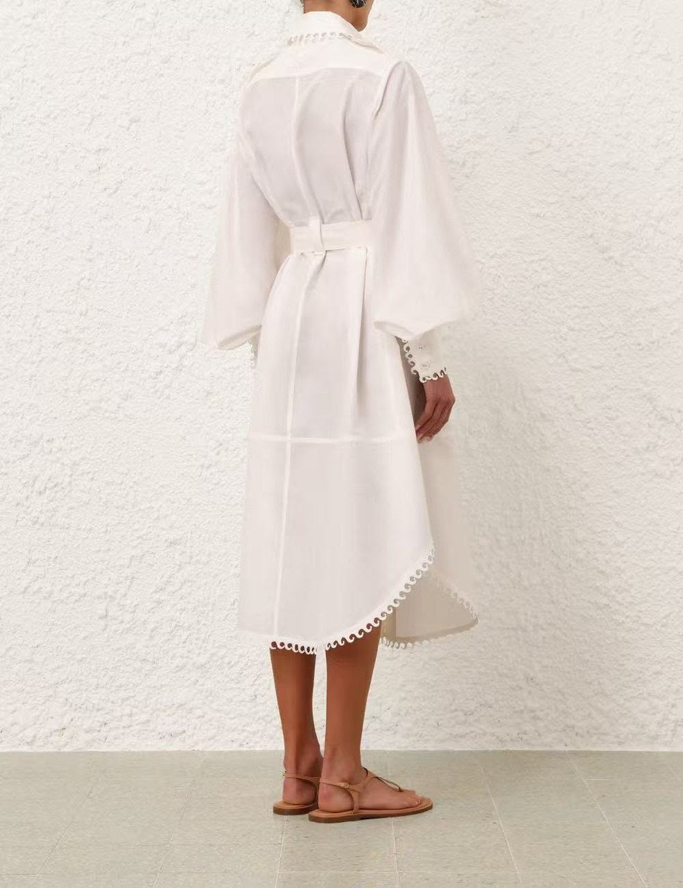 Zimmermann Belted Shirt Dress - White