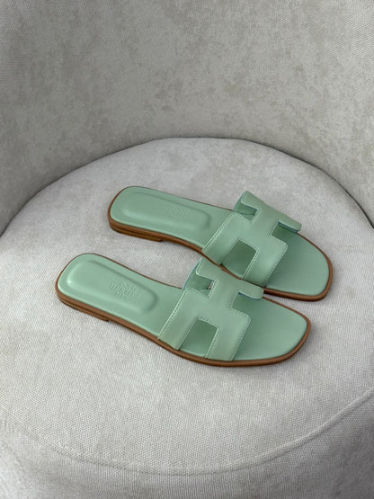 Hermes Slippers - Green