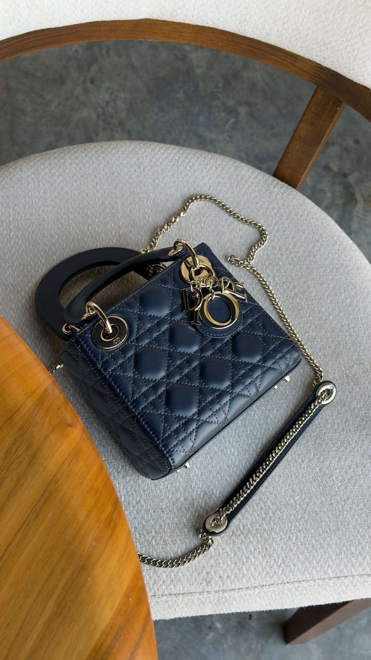 Dior Lady Dior Handbag - Navy