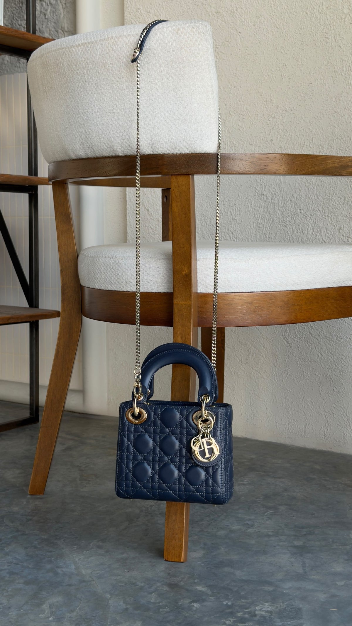 Dior Lady Dior Handbag - Navy
