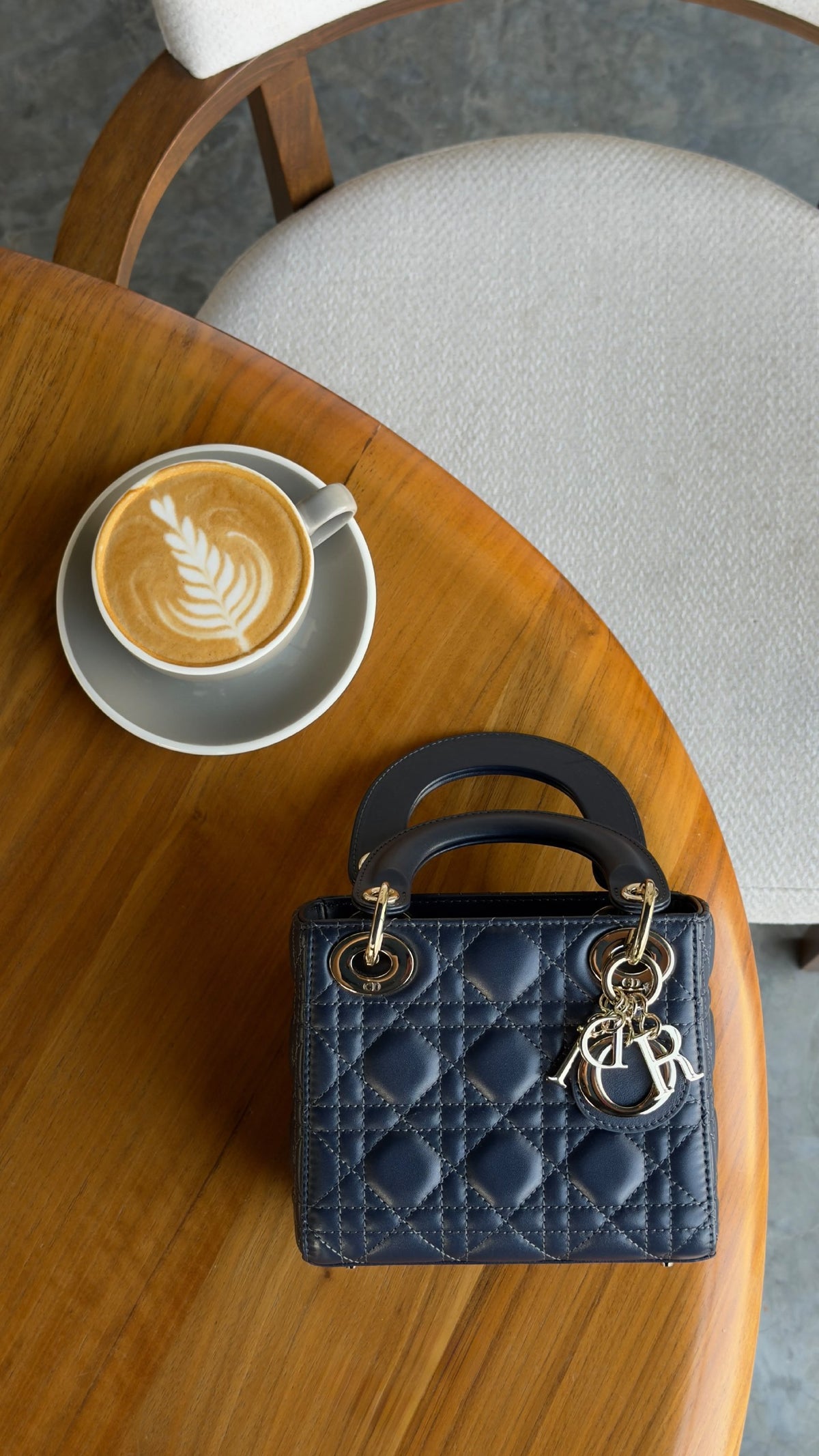 Dior Lady Dior Handbag - Navy