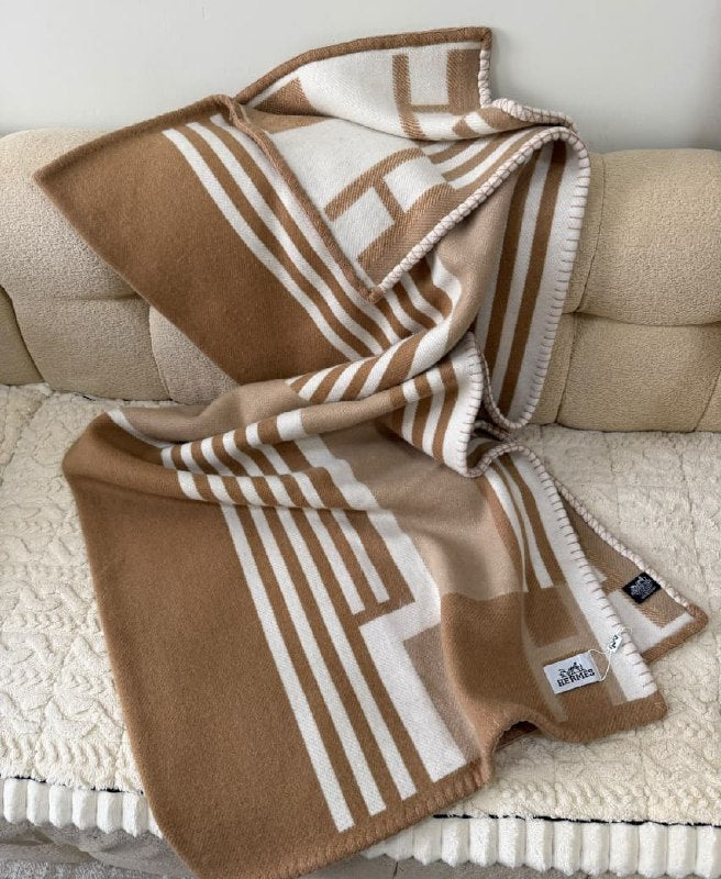 Hermès Blanket Linear Motif - Beige
