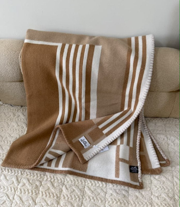 Hermès Blanket Linear Motif - Beige