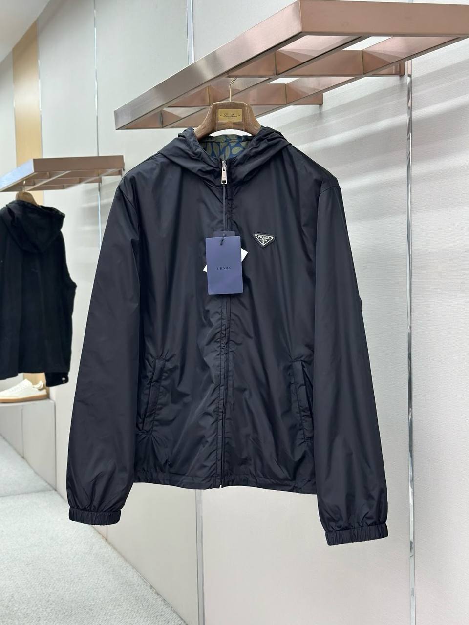 Prada Reversible Nylon Jacket - Black Dark Blue Green