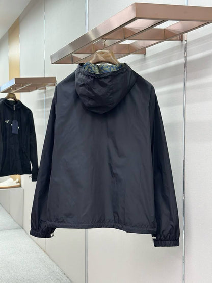 Prada Reversible Nylon Jacket - Black Dark Blue Green
