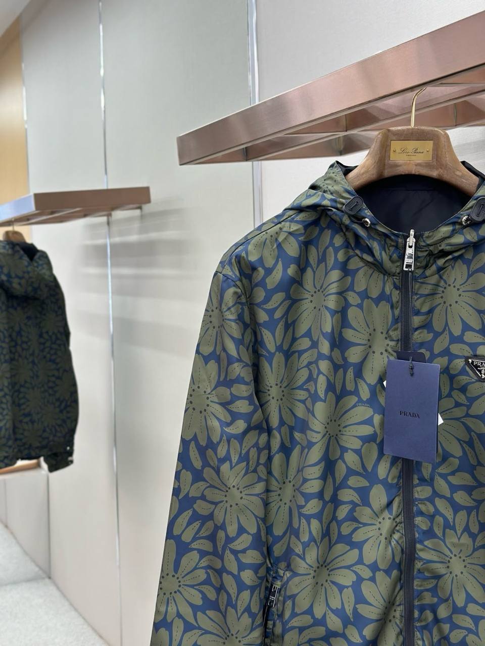Prada Reversible Nylon Jacket - Black Dark Blue Green