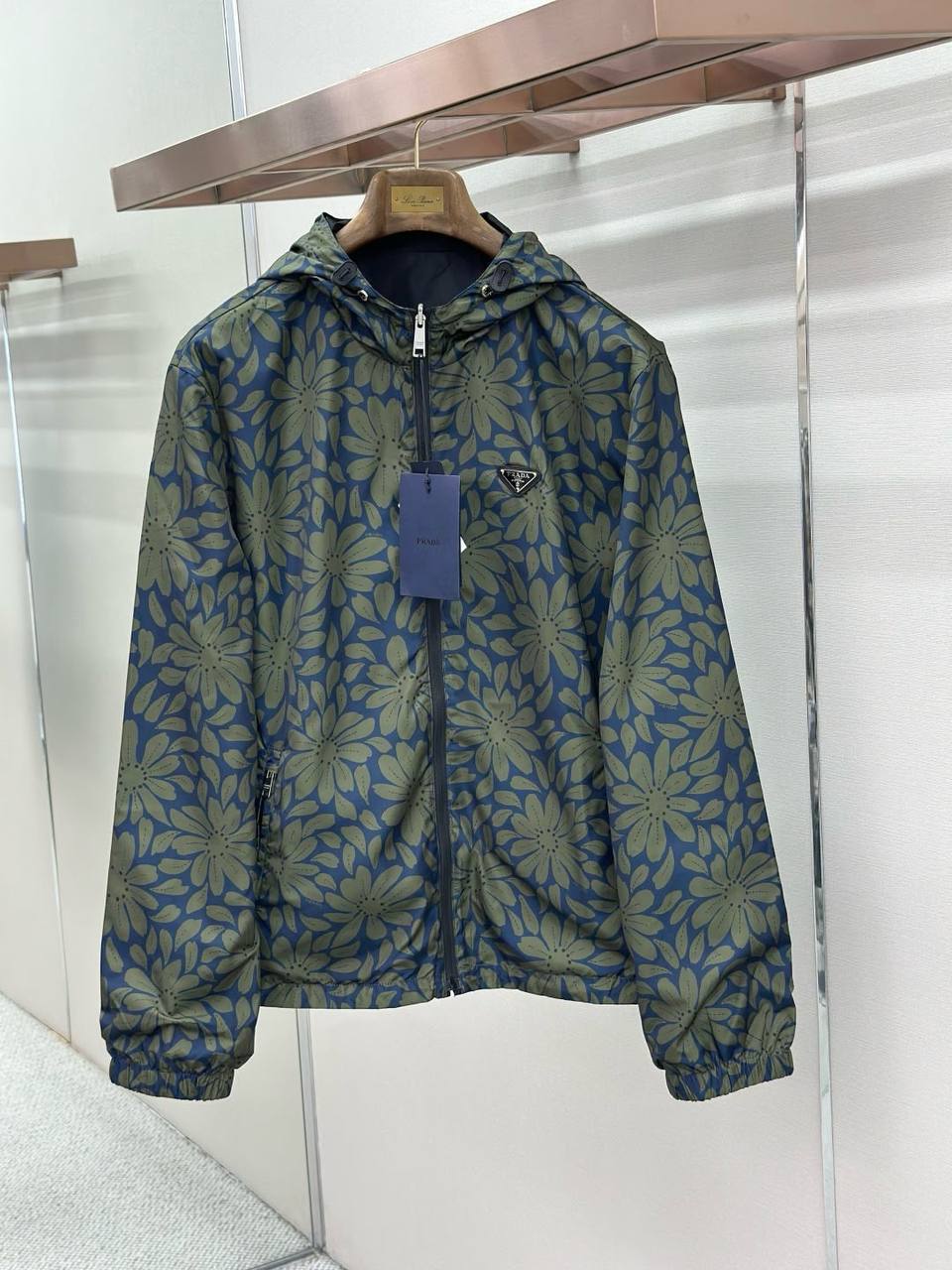 Prada Reversible Nylon Jacket - Black Dark Blue Green
