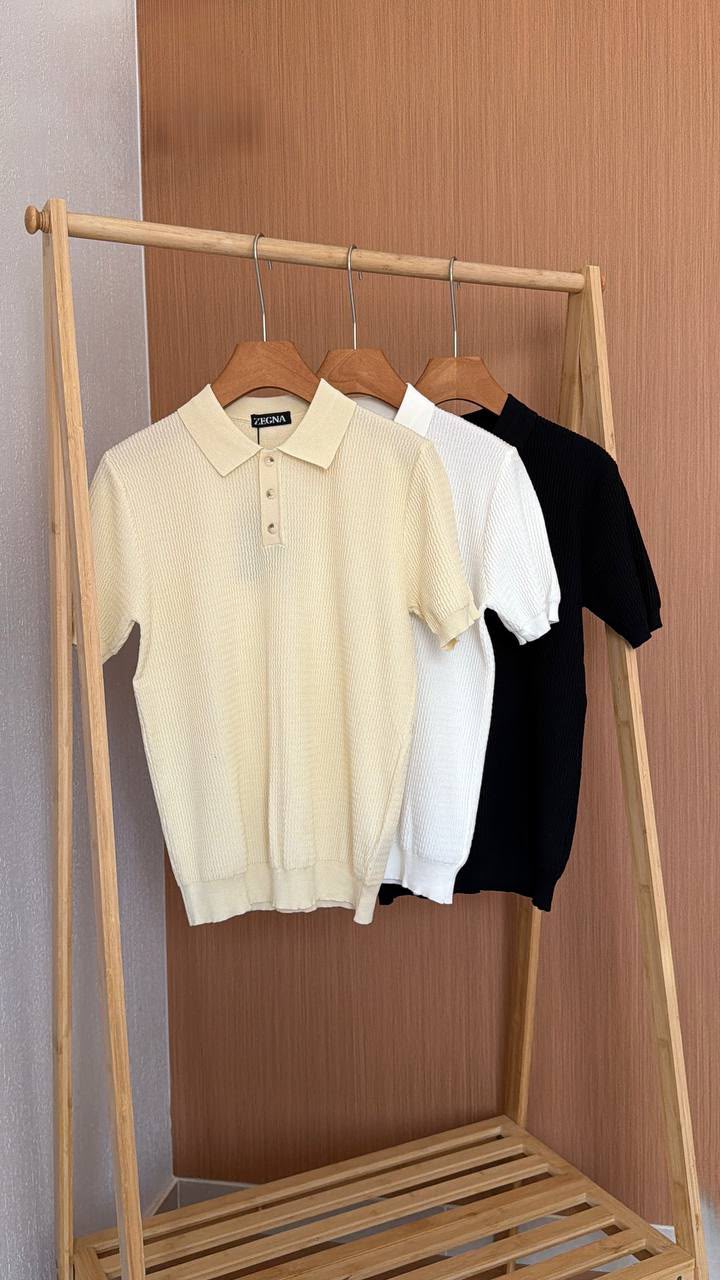Zegna Polo Shirt - White Cream, White, Black