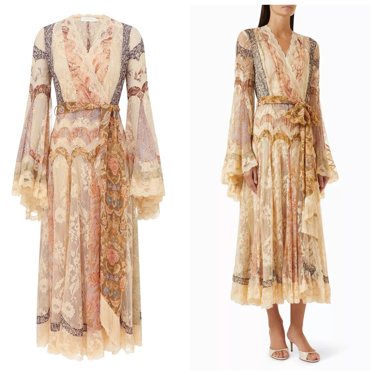 Zimmermann Wrap Dress - Beige