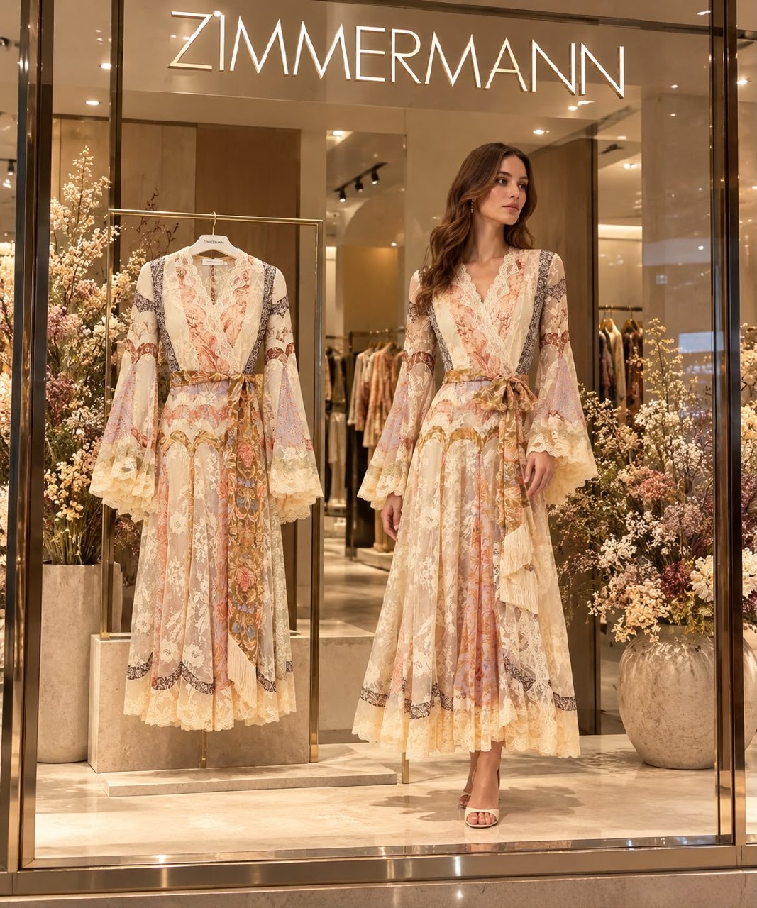 Zimmermann Wrap Dress - Beige