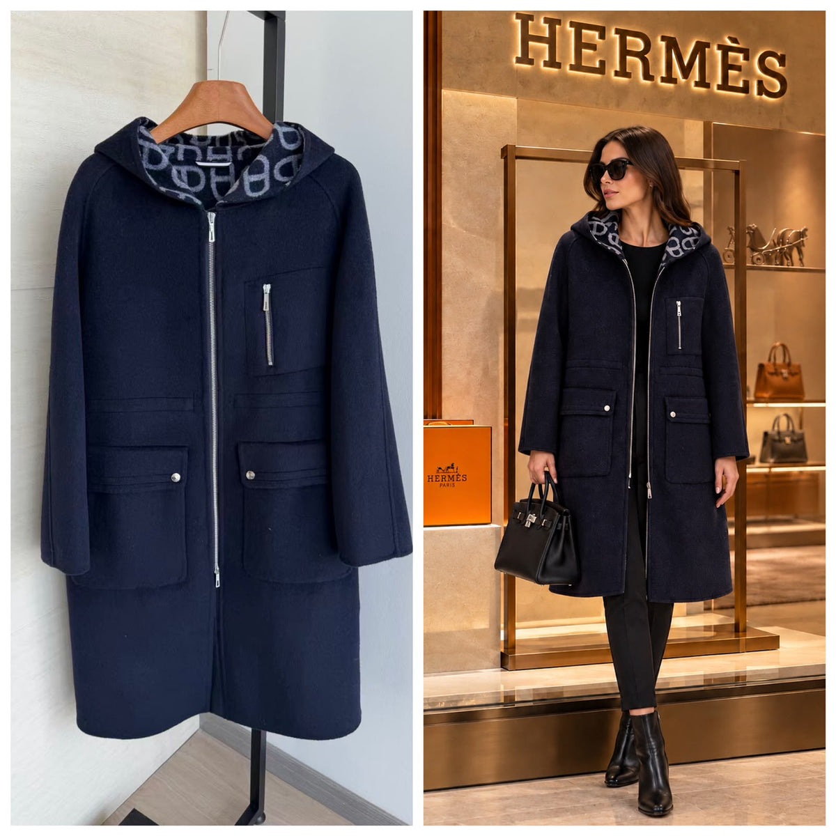 Hermès Coat - Navy Monogram