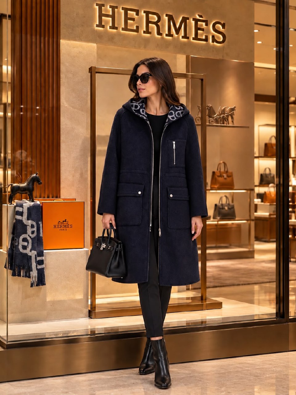 Hermès Coat - Navy Monogram
