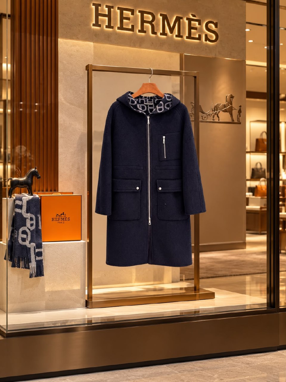 Hermès Coat - Navy Monogram