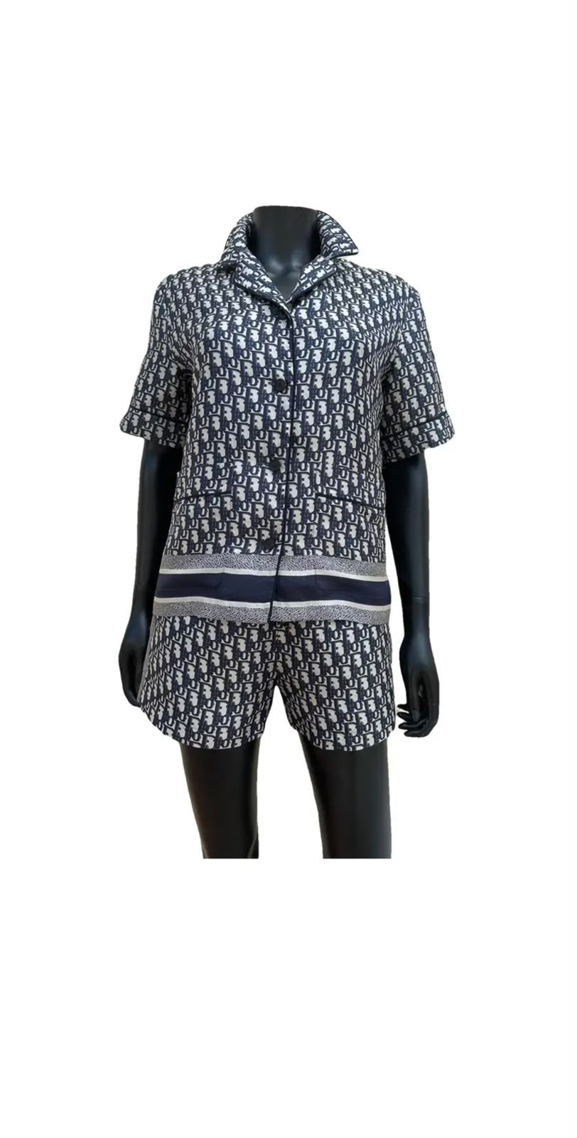 Dior Short-Sleeve Shorts Set - Navy Monogram