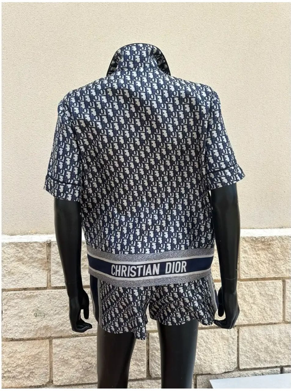 Dior Short-Sleeve Shorts Set - Navy Monogram